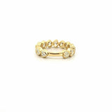 14K Gold 4.8MM Heart Bezel Sideways Lab Grown Diamond Wedding Band