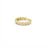 14K Gold 4.8MM Heart Bezel Sideways Lab Grown Diamond Wedding Band