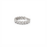 14K Gold 4.8MM Heart Bezel Sideways Lab Grown Diamond Wedding Band