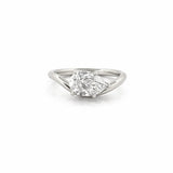 14K Gold East West 1.50 Carat Lab Grown Diamond Pear Curved Engagement Ring