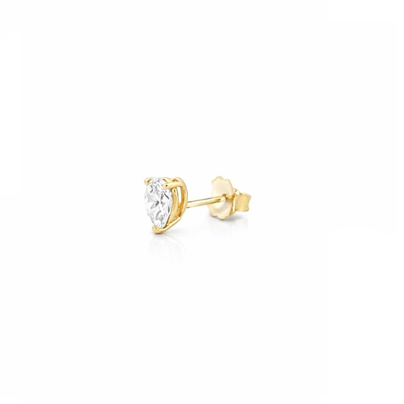 14K Gold 1.00 Carat Lab Grown Pear Diamond Studs