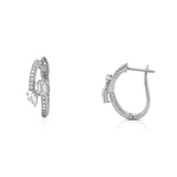 14K Gold Emerald and Pear Diamond Huggie Earrings