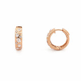 14K Gold Multi Shape Diamond Scatter Huggie Earrings