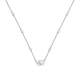 14K Gold Pear and Heart Shape Cluster Pendant Necklace