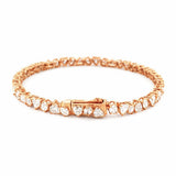 14K Gold Lab Grown 4.3MM Alternating Heart and Oval Diamond Tennis Bracelet