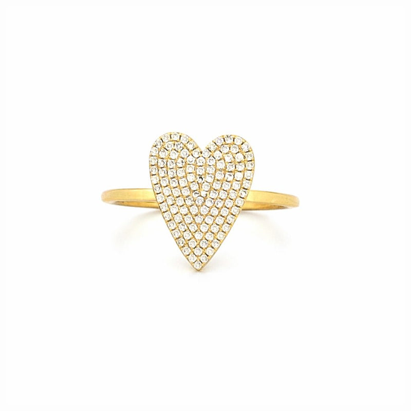14K Gold Heart Diamond Pavé Band