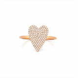 14K Gold Heart Diamond Pavé Band