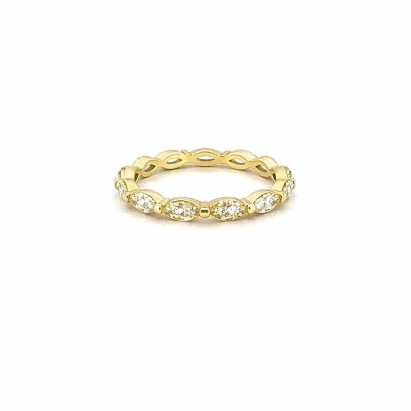 14K Gold Marquise Single Prong Natural Diamond Eternity Band