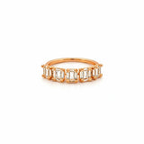 14K Gold 5 Baguette Cluster Diamond Band