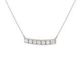 14K Gold 7-Stone Diamond Basket Set Necklace