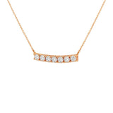 14K Gold 7-Stone Diamond Basket Set Necklace