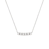 14K Gold 7-Stone Diamond Basket Set Necklace