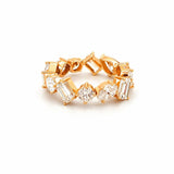 14K Gold Multi Shape Lab Grown Eternity Diamond Band