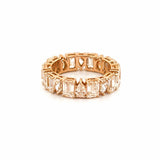 14K Gold Alternating Pear and Emerald Lab Grown Diamond Basket Eternity Band