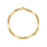 14K Gold 5.4MM Hollow Figaro Bracelet