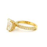 14K Gold 5.00 Carat Radiant Lab Grown Diamond Double Under Halo 3D Engagment Ring