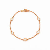 14K Gold Bezel Natural Diamond By the Yard 4.9MM Bracelet
