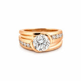 14K Gold 3.00 Lab Grown Round Diamond Channel Mens Band