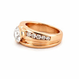 14K Gold 3.00 Lab Grown Round Diamond Channel Mens Band