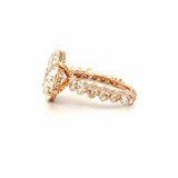 14K Gold 5.50 Carat Lab Grown Oval Diamond Oval Setting Under Halo Engagement Ring