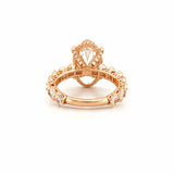 14K Gold 5.50 Carat Lab Grown Oval Diamond Oval Setting Under Halo Engagement Ring