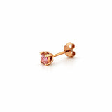 14K Gold 0.50 Carat Lab Grown Princess Pink Diamond Studs