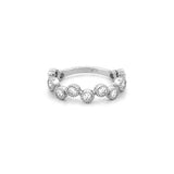 14K Gold Alternating Art Deco Round Bezel Diamond Band
