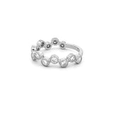 14K Gold Alternating Art Deco Round Bezel Diamond Band