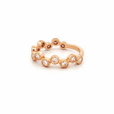 14K Gold Alternating Art Deco Round Bezel Diamond Band