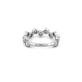 14K Gold Alternating Art Deco Round Bezel Diamond Band
