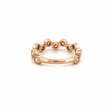 14K Gold Alternating Art Deco Round Bezel Diamond Band