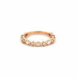 14K Gold Marquise and Round Diamond Single Prong Band