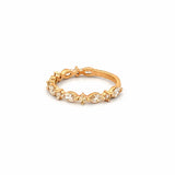 14K Gold Marquise and Round Diamond Single Prong Band