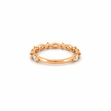 14K Gold Marquise and Round Diamond Single Prong Band