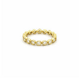 14K Gold Round Bezel Diamond Band