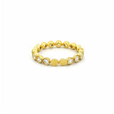 14K Gold Round Bezel Diamond Band