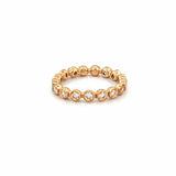 14K Gold Round Bezel Diamond Band