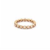 14K Gold Round Bezel Diamond Band