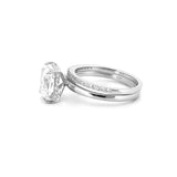 14K Gold 2.00 Carat Lab Grown Radiant Diamond Under Halo Solitaire Engagement Set