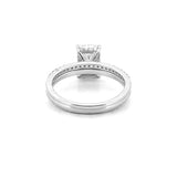 14K Gold 2.00 Carat Lab Grown Radiant Diamond Under Halo Solitaire Engagement Set