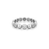 14K Gold Bead and Pave Diamond Eternity Band