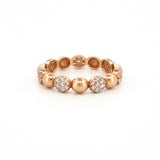14K Gold Bead and Pave Diamond Eternity Band
