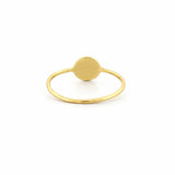 14K Gold Thin Round Signet Band