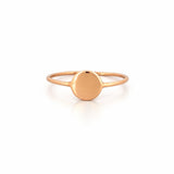 14K Gold Thin Round Signet Band