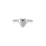 14K Gold Thin Heart Signet Band