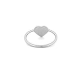14K Gold Thin Heart Signet Band