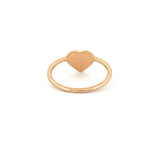 14K Gold Thin Heart Signet Band