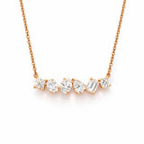 14K Gold Mixed Shape Lab Grown Diamond Pendant Necklace