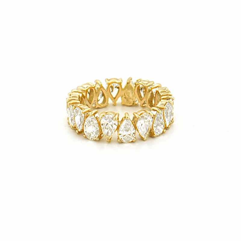 14K Gold Alternating Pear Lab Grown Diamond Basket Eternity Band