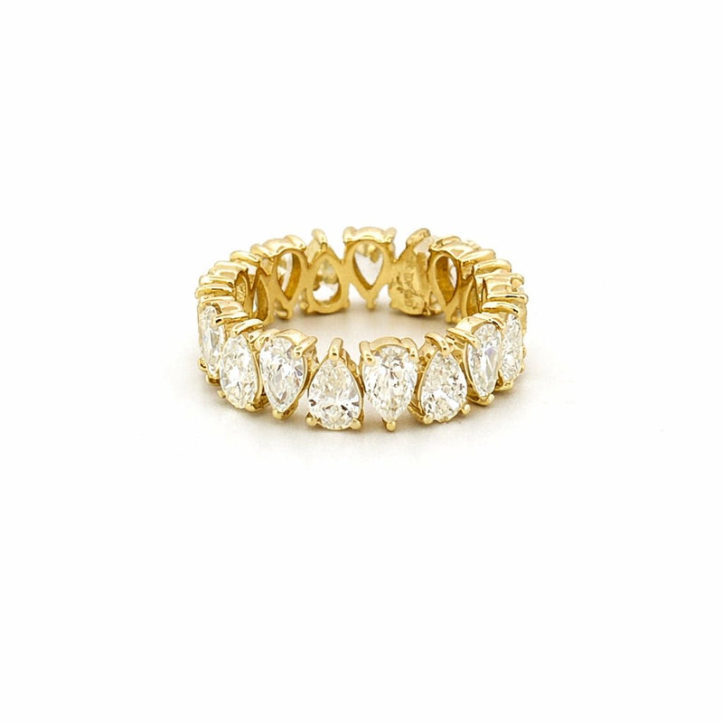 14K Gold Alternating Pear Lab Grown Diamond Basket Eternity Band
